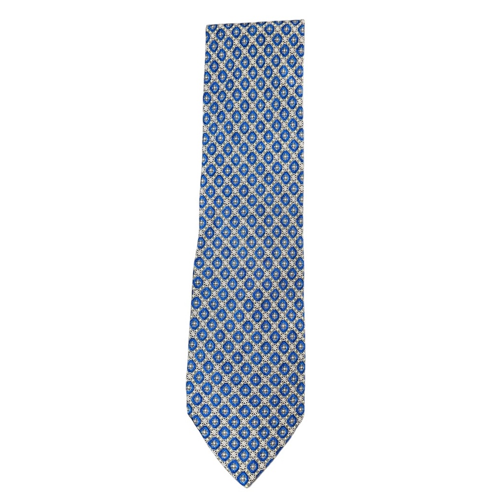Valentino Cravatte 100% Silk Blue Yellow and Black Tie